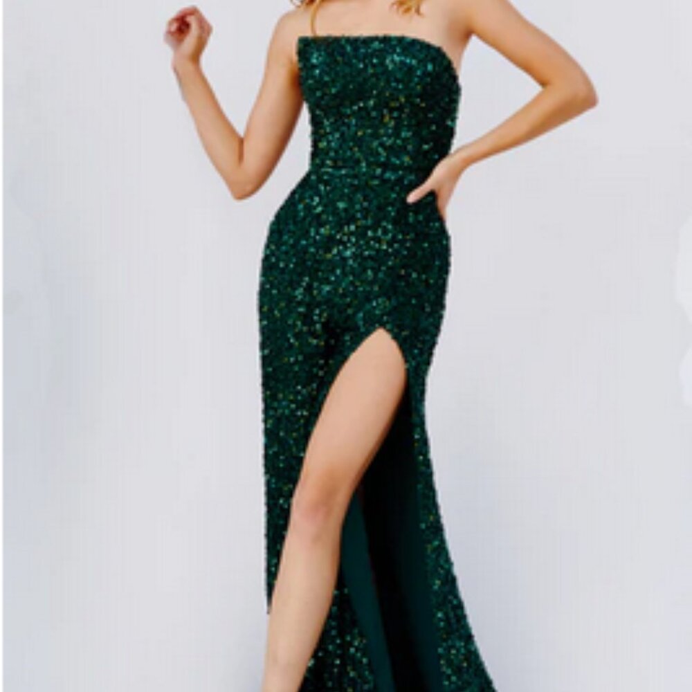 Copper JVN by Jovani JVN24002 - Strapless Sequin Gown